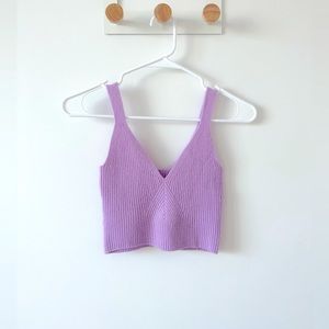 J.Crew cashmere cropped sweater-tank in muted orchid